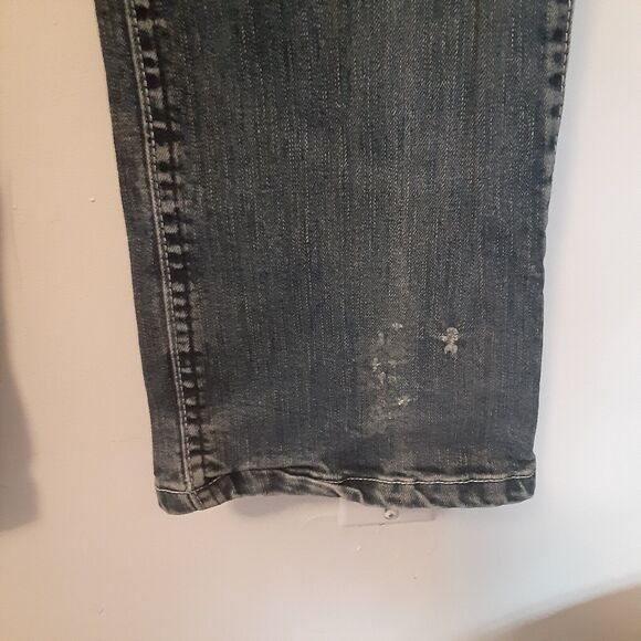 WRANGLER Q Baby Women's Jeans Size 5/6x33 Distressed Elastic Waistband Mid Rise - Picture 5 of 11